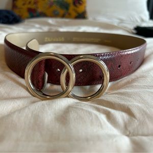 Red snakeskin belt